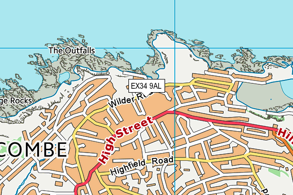 EX34 9AL map - OS VectorMap District (Ordnance Survey)