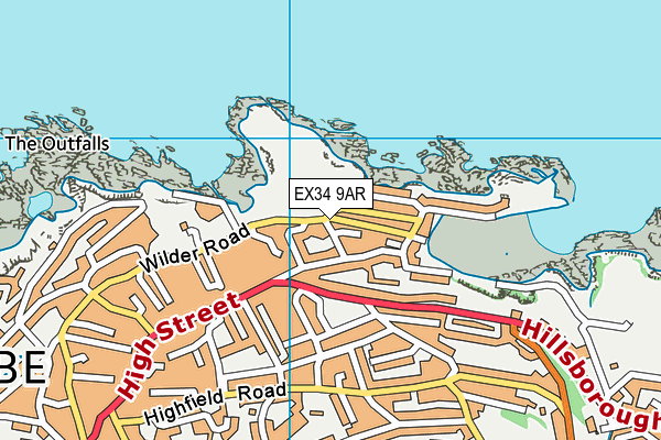 EX34 9AR map - OS VectorMap District (Ordnance Survey)