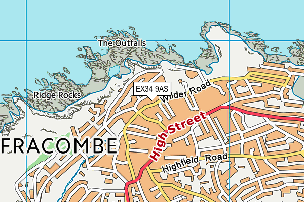 EX34 9AS map - OS VectorMap District (Ordnance Survey)