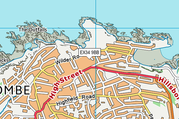 EX34 9BB map - OS VectorMap District (Ordnance Survey)