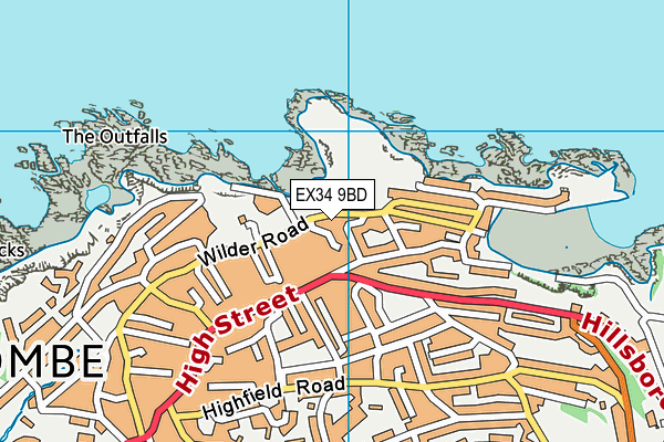 EX34 9BD map - OS VectorMap District (Ordnance Survey)