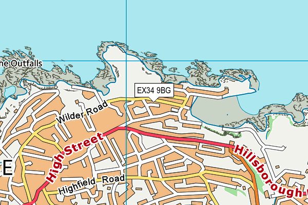 EX34 9BG map - OS VectorMap District (Ordnance Survey)