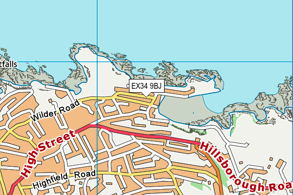 EX34 9BJ map - OS VectorMap District (Ordnance Survey)