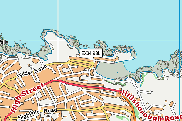 EX34 9BL map - OS VectorMap District (Ordnance Survey)