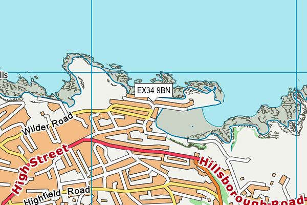 EX34 9BN map - OS VectorMap District (Ordnance Survey)