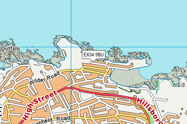 EX34 9BU map - OS VectorMap District (Ordnance Survey)