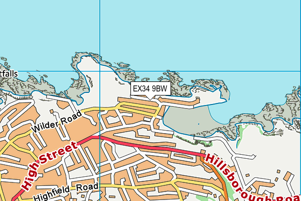 EX34 9BW map - OS VectorMap District (Ordnance Survey)