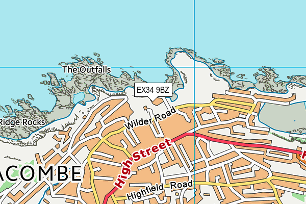 EX34 9BZ map - OS VectorMap District (Ordnance Survey)