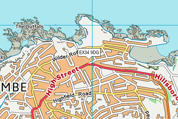 EX34 9DG map - OS VectorMap District (Ordnance Survey)