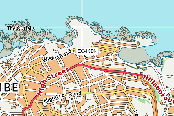 EX34 9DN map - OS VectorMap District (Ordnance Survey)