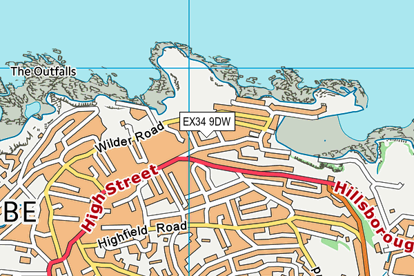 EX34 9DW map - OS VectorMap District (Ordnance Survey)