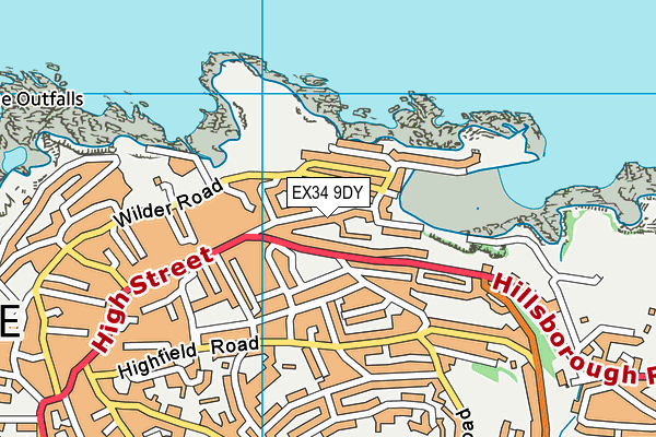 EX34 9DY map - OS VectorMap District (Ordnance Survey)