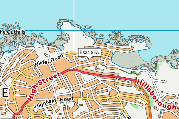 EX34 9EA map - OS VectorMap District (Ordnance Survey)