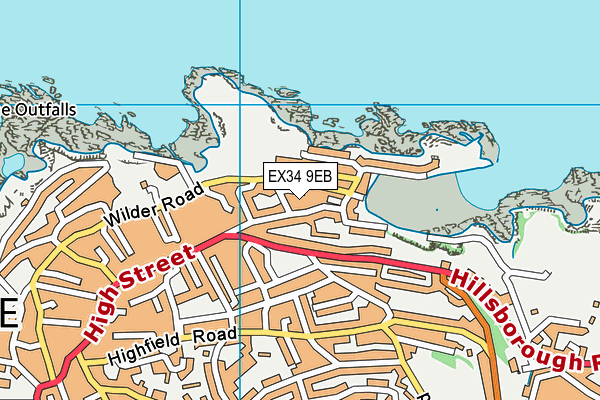 EX34 9EB map - OS VectorMap District (Ordnance Survey)