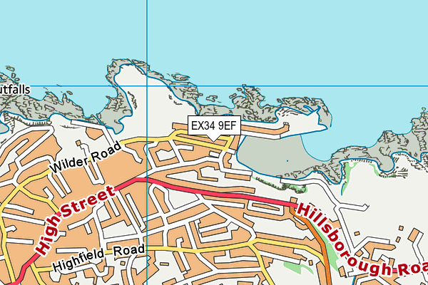 EX34 9EF map - OS VectorMap District (Ordnance Survey)