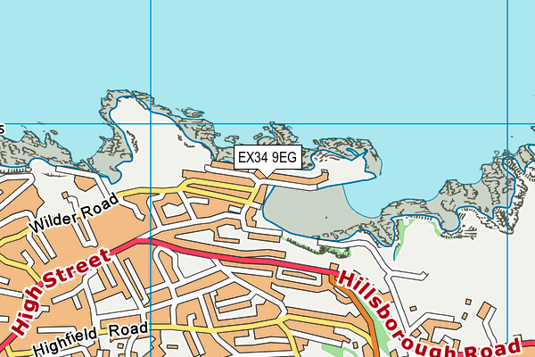 EX34 9EG map - OS VectorMap District (Ordnance Survey)