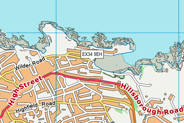 EX34 9EH map - OS VectorMap District (Ordnance Survey)