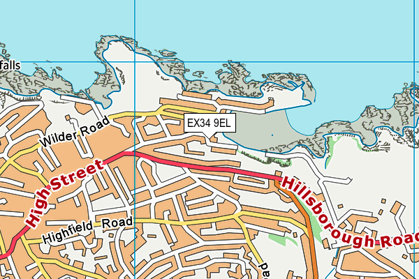 EX34 9EL map - OS VectorMap District (Ordnance Survey)