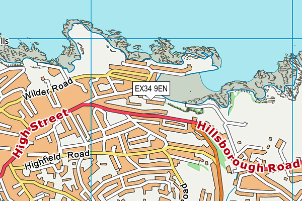 EX34 9EN map - OS VectorMap District (Ordnance Survey)