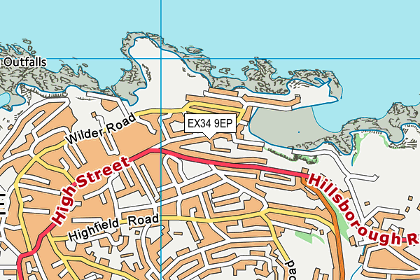 EX34 9EP map - OS VectorMap District (Ordnance Survey)