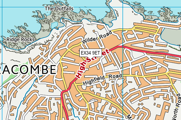 EX34 9ET map - OS VectorMap District (Ordnance Survey)