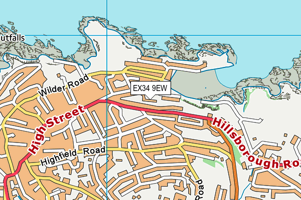 EX34 9EW map - OS VectorMap District (Ordnance Survey)