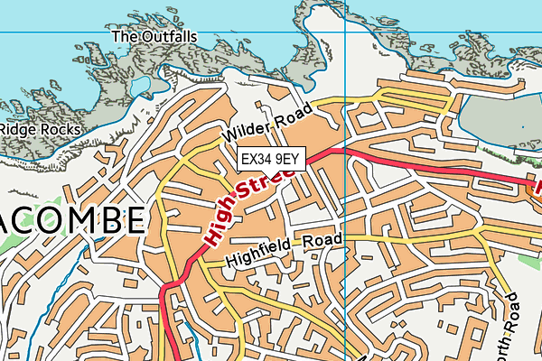 EX34 9EY map - OS VectorMap District (Ordnance Survey)