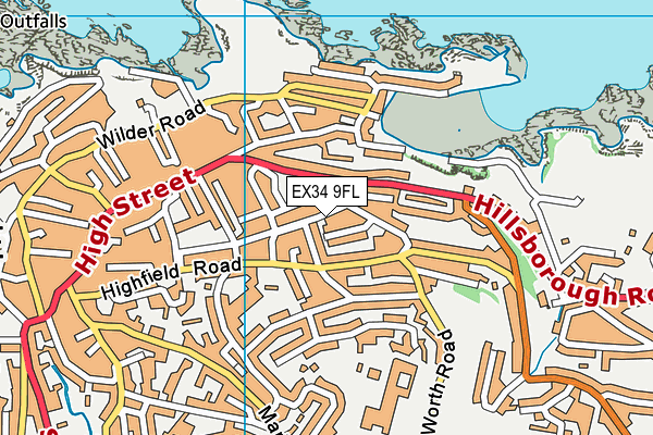 EX34 9FL map - OS VectorMap District (Ordnance Survey)