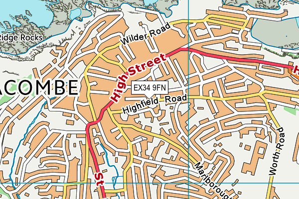 EX34 9FN map - OS VectorMap District (Ordnance Survey)