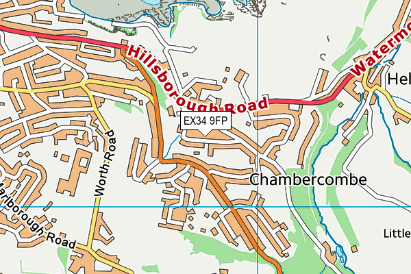 EX34 9FP map - OS VectorMap District (Ordnance Survey)