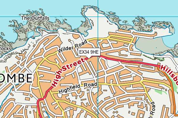 EX34 9HE map - OS VectorMap District (Ordnance Survey)