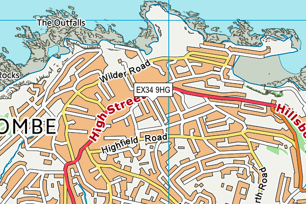 EX34 9HG map - OS VectorMap District (Ordnance Survey)