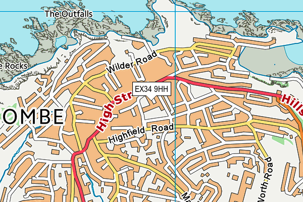 EX34 9HH map - OS VectorMap District (Ordnance Survey)