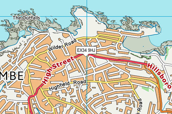 EX34 9HJ map - OS VectorMap District (Ordnance Survey)