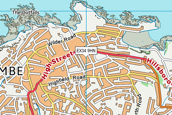 EX34 9HN map - OS VectorMap District (Ordnance Survey)