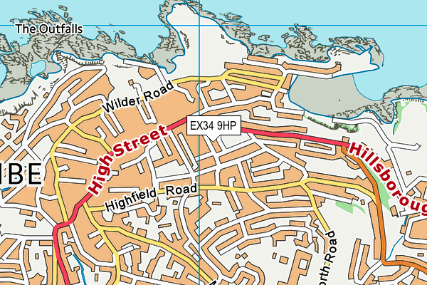 EX34 9HP map - OS VectorMap District (Ordnance Survey)