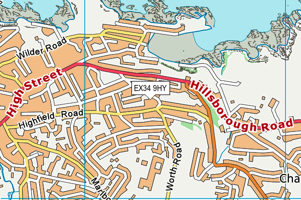 EX34 9HY map - OS VectorMap District (Ordnance Survey)