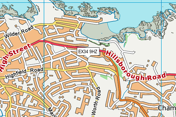 EX34 9HZ map - OS VectorMap District (Ordnance Survey)