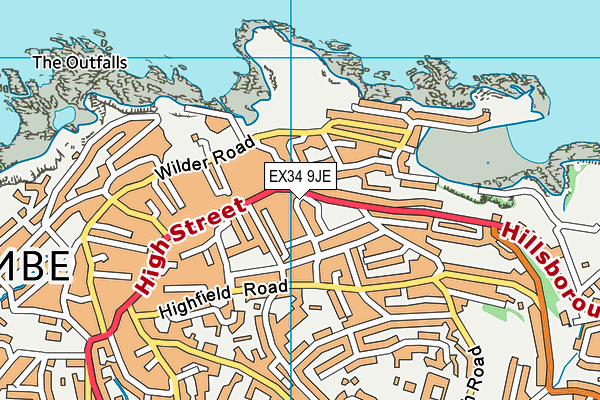 EX34 9JE map - OS VectorMap District (Ordnance Survey)