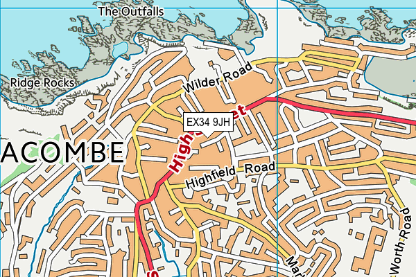 EX34 9JH map - OS VectorMap District (Ordnance Survey)