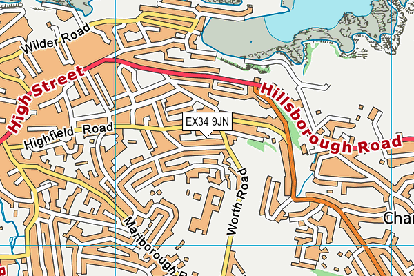 EX34 9JN map - OS VectorMap District (Ordnance Survey)