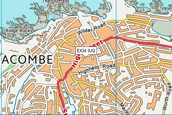 EX34 9JQ map - OS VectorMap District (Ordnance Survey)