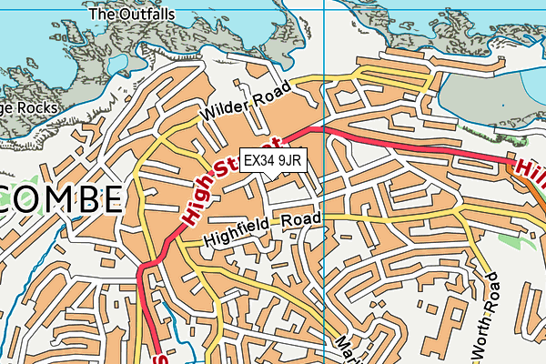 EX34 9JR map - OS VectorMap District (Ordnance Survey)