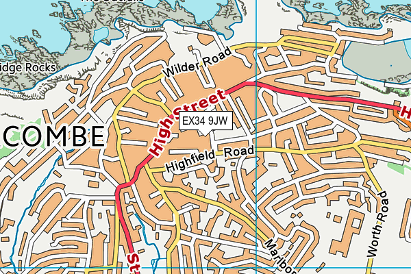 EX34 9JW map - OS VectorMap District (Ordnance Survey)