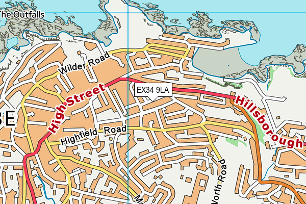 EX34 9LA map - OS VectorMap District (Ordnance Survey)