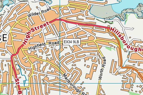 EX34 9LB map - OS VectorMap District (Ordnance Survey)