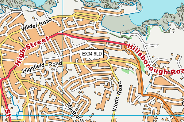 EX34 9LD map - OS VectorMap District (Ordnance Survey)