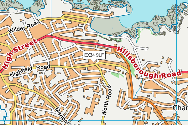 EX34 9LF map - OS VectorMap District (Ordnance Survey)