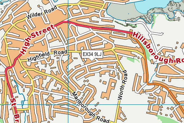 EX34 9LJ map - OS VectorMap District (Ordnance Survey)