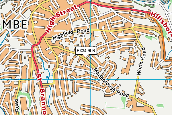 EX34 9LR map - OS VectorMap District (Ordnance Survey)